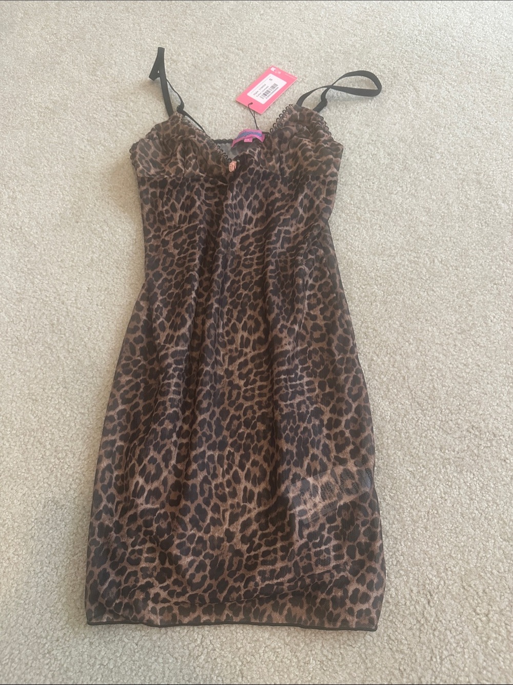 Leopard print slip dress